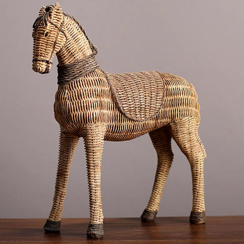 Statua di cavallo in rattan 26 cm