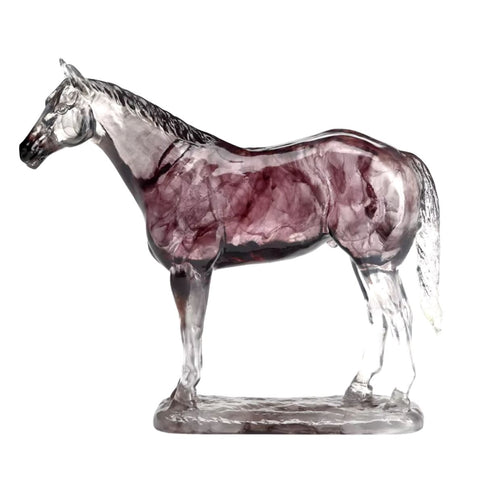Statua di cavallo in resina trasparente 23 cm