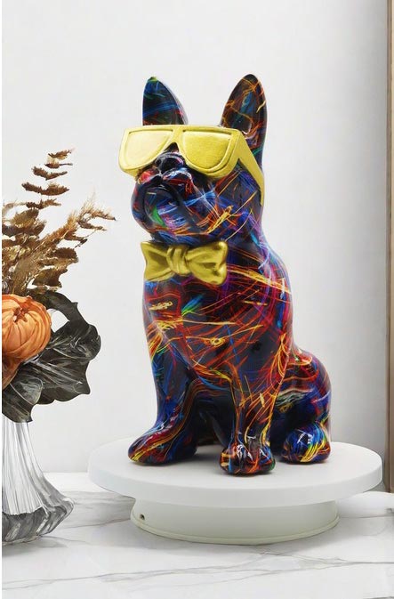 Statua Bulldog con mirino laser 25 cm