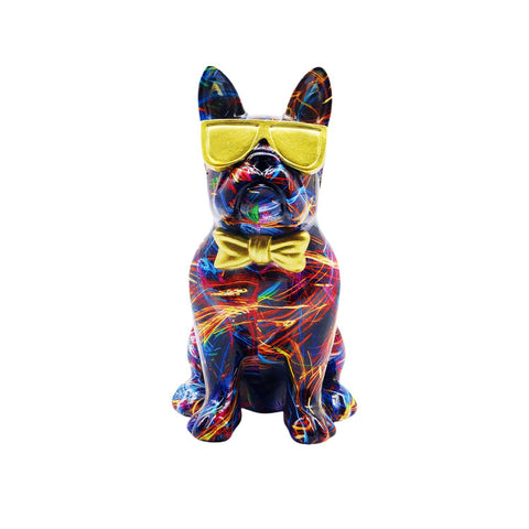 Statua Bulldog con mirino laser 25 cm