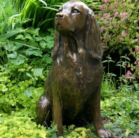 Statua di cane Spaniel per giardino 18 cm