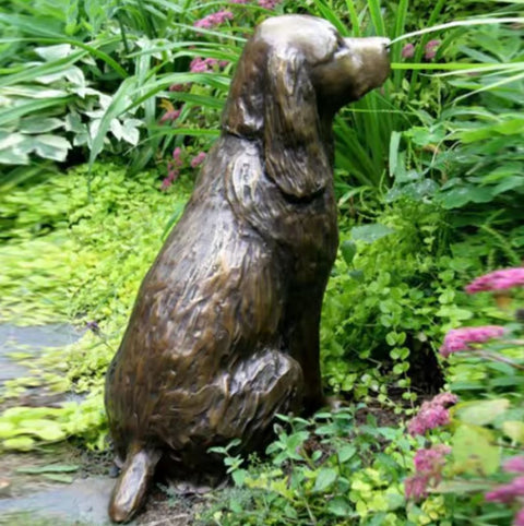 Statua di cane Spaniel per giardino 18 cm