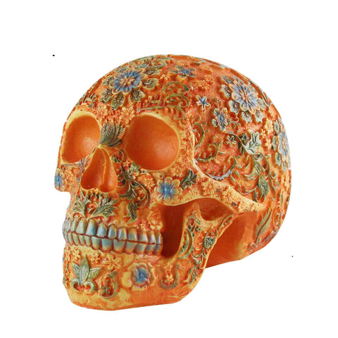 Teschio messicano arancione 15 cm