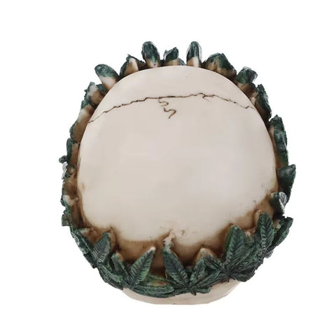 Statua teschio corona di foglie 12 cm