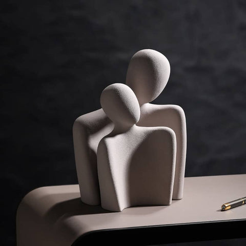 Statua astratta di coppia in ceramica 25 cm