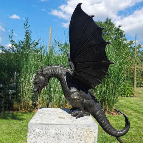 Statua di drago in resina per esterni - compatibile con la fontana - 30 cm