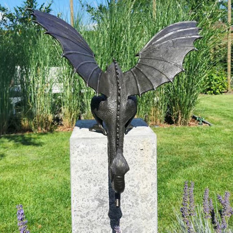 Statua di drago in resina per esterni - compatibile con la fontana - 30 cm