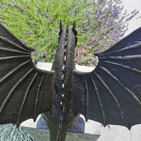 Statua di drago in resina per esterni - compatibile con la fontana - 30 cm