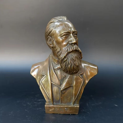 Busto in bronzo di Friedrich Engels 17 cm