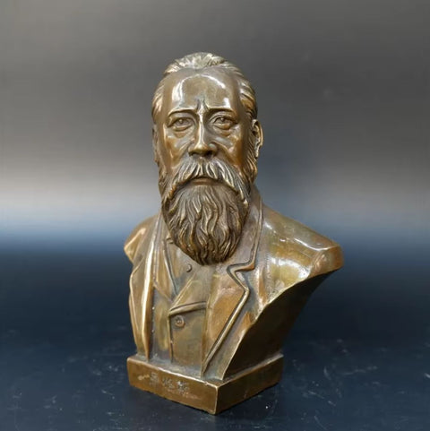 Busto in bronzo di Friedrich Engels 17 cm