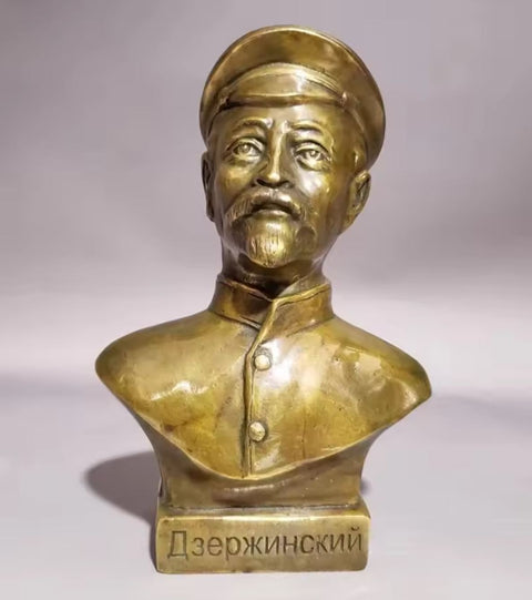 Statua busto Felix Dzerzhinski in ottone 18 cm