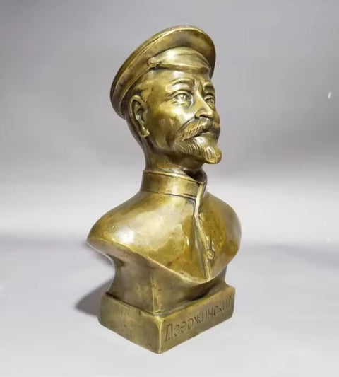 Statua busto Felix Dzerzhinski in ottone 18 cm