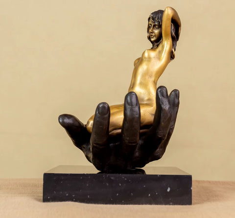 Nudo femminile in bronzo su base di marmo 22 cm