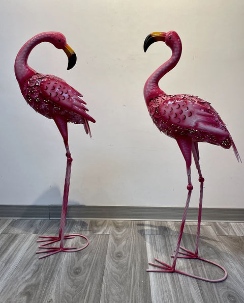 Statue di fenicotteri rosa per esterni / giardino - (set di 2) - 80 cm