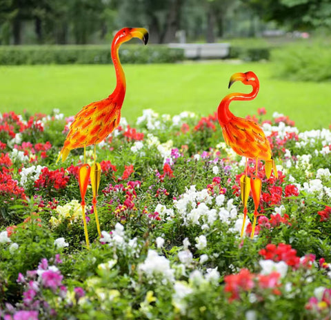 Statue di fenicotteri rosa per esterni / giardino - (set di 2) - 70 cm