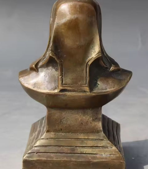 Statua busto Gengis Khan in ottone 13 cm