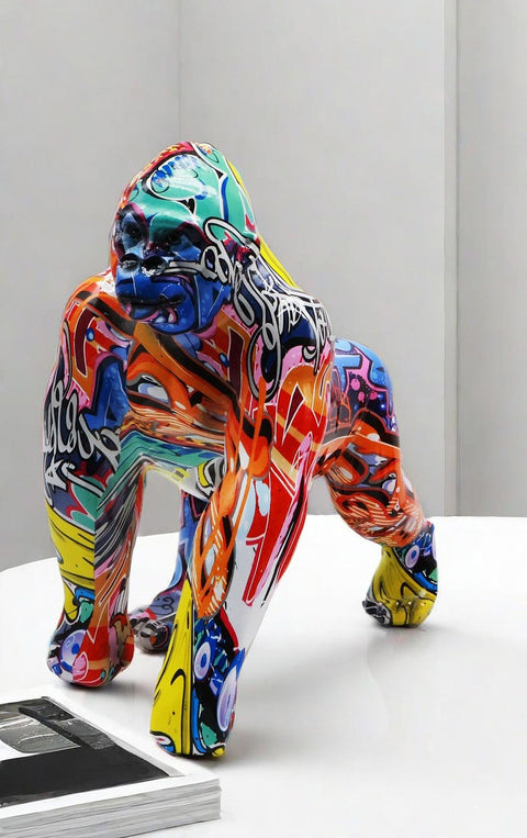 Statua gorilla in resina anni '80 26 cm