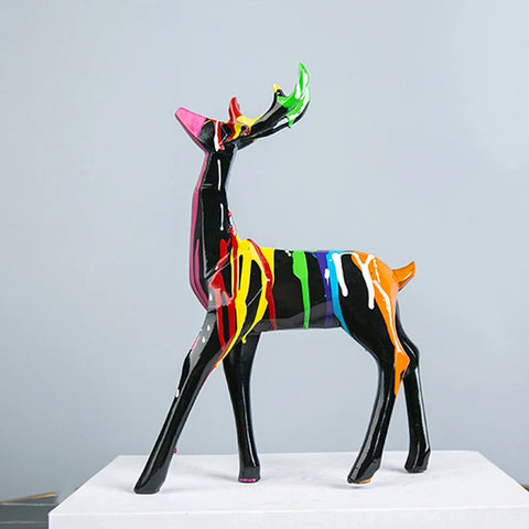 Statua del cervo<br> Origami in pelle scamosciata