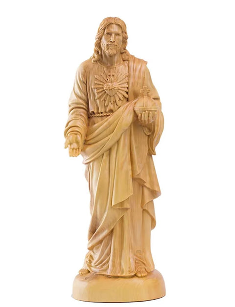 Statua Gesù Cristo in legno massello 20 cm
