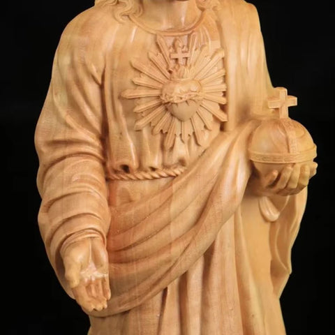 Statua Gesù Cristo in legno massello 20 cm