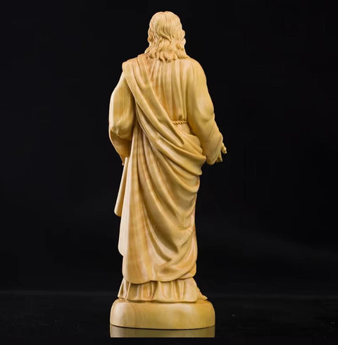 Statua Gesù Cristo in legno massello 20 cm