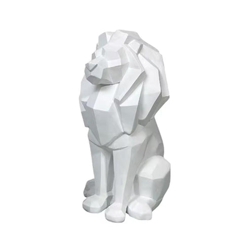 Statua di leone origami nero 26 cm