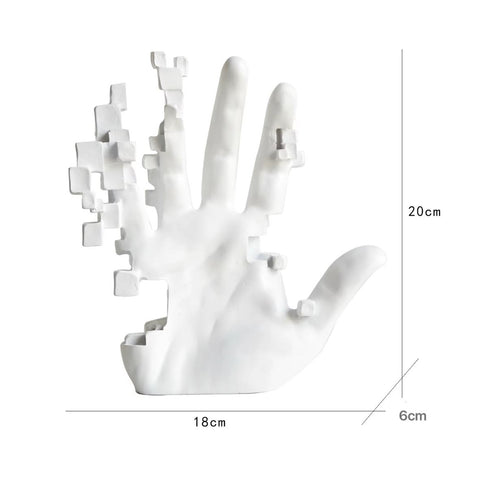 Statua design moderno mosaico a mano bianco 20 cm
