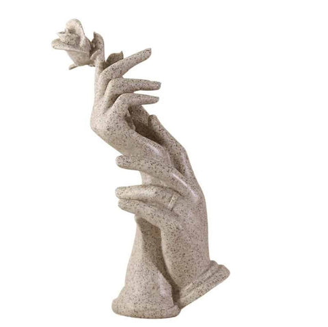 Statua mani intrecciate effetto marmo 27 cm