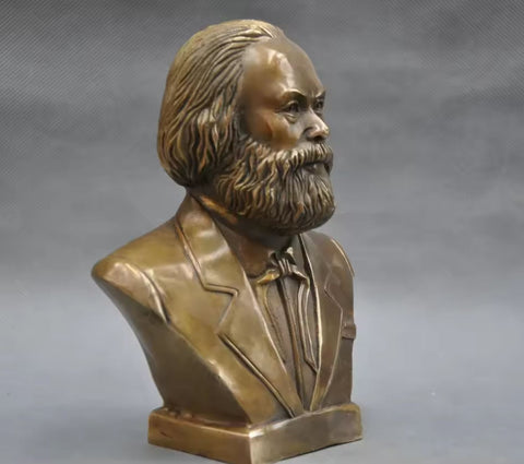Statua del busto di Karl Max in bronzo 18 cm