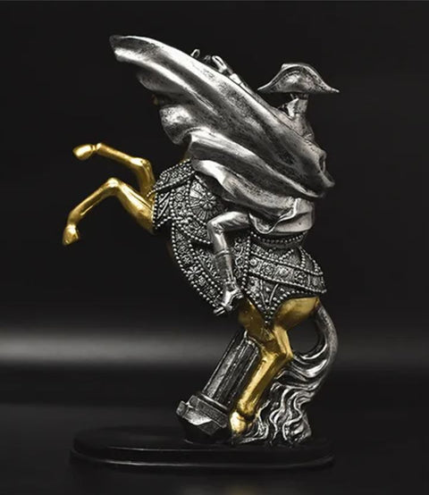 Statua di Napoleone su cavallo d'argento 28 cm