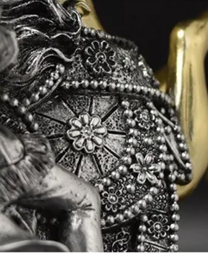 Statua di Napoleone su cavallo d'argento 28 cm