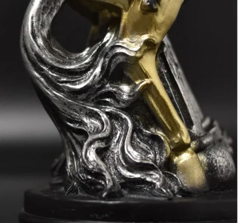 Statua di Napoleone su cavallo d'argento 28 cm