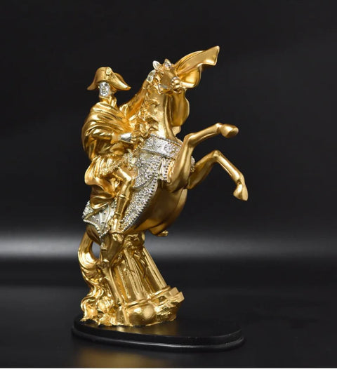 Statua di Napoleone su cavallo d'oro 28 cm