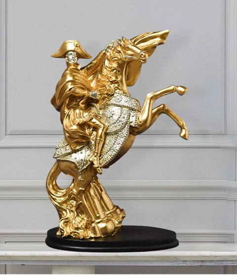 Statua di Napoleone su cavallo d'oro 28 cm