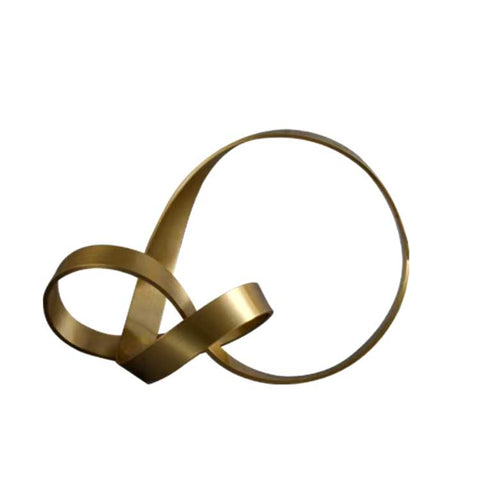 Scultura in metallo con nastro dorato 18 cm
