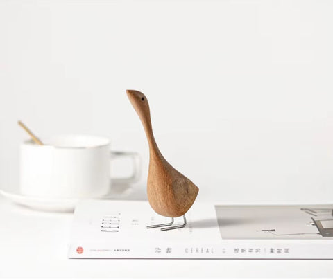Statua dell'oca in legno in stile nordico 13 cm
