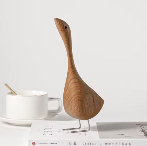 Statua dell'oca in legno in stile nordico 20 cm