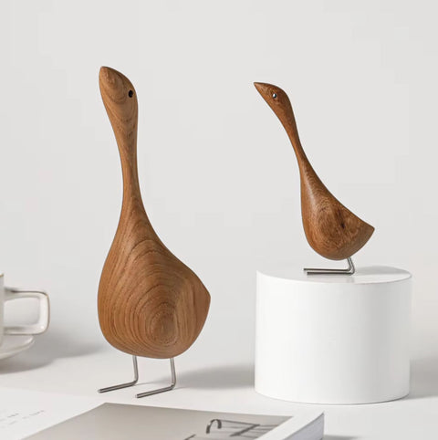 Statua dell'oca in legno in stile nordico 20 cm