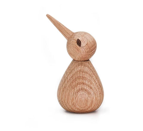 Statua uccello dal becco appuntito in legno stile nordico 8 cm
