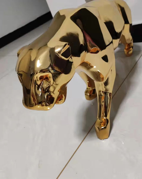 Statua Pantera Origami in Resina Oro 70 cm