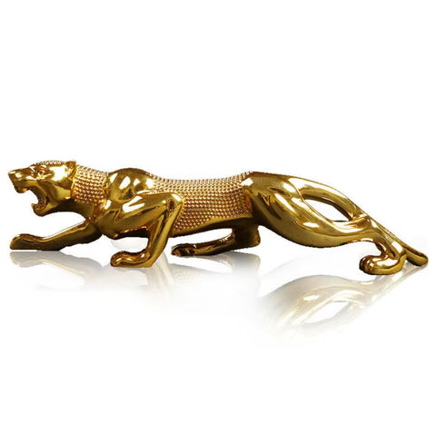 Statuetta pantera in resina dorata 6 cm