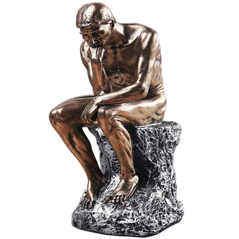 Statua Il Pensatore di Rodin effetto bronzo 24 cm