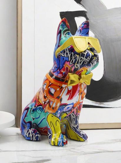 Statua Bulldog con castone poppart 25 cm