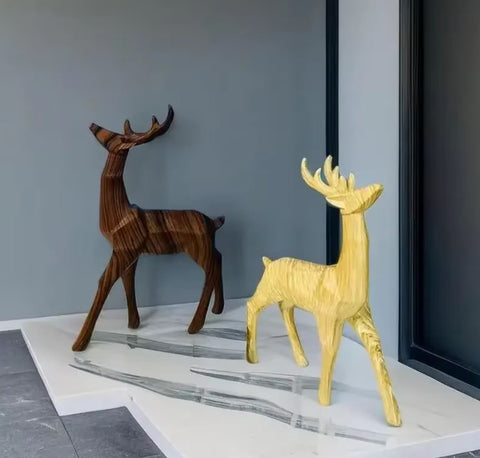 Statua Renna Origami in legno 24 cm