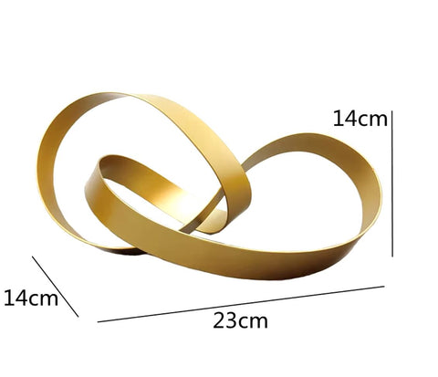 Scultura astratta in metallo dorato 14 cm