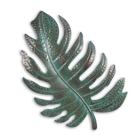 Scultura da parete in metallo a forma di foglia 28 cm