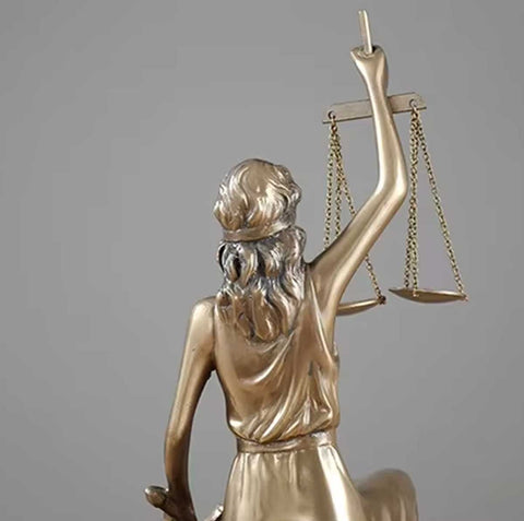 Fermalibri in bronzo raffiguranti la statua della giustizia – Set di 2 – 26 cm