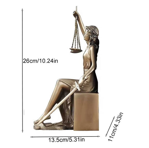 Fermalibri in bronzo raffiguranti la statua della giustizia – Set di 2 – 26 cm