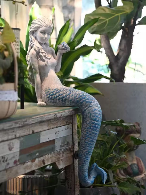 Statua di sirena femminile per esterni 63 cm