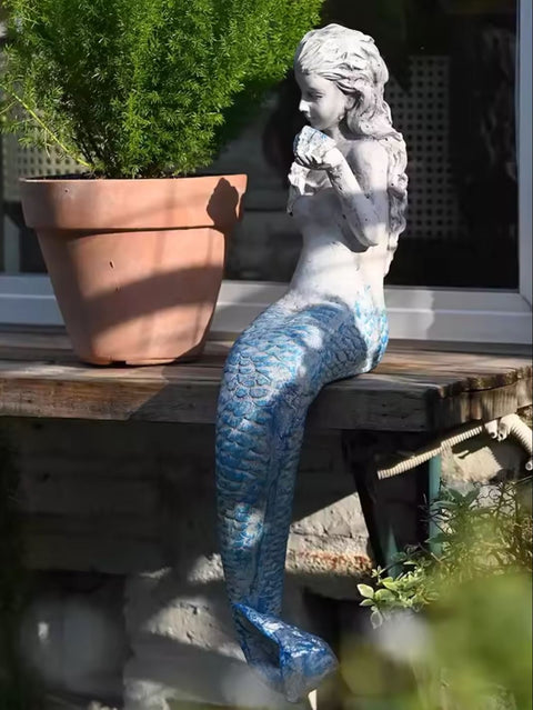 Statua di sirena femminile per esterni 63 cm